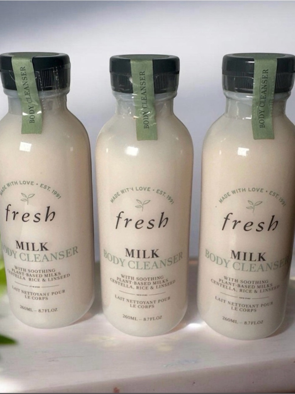 Pack Of 3, Fresh Milk Body Cleanser for Soothing Clean Skin 260mL 8.7fl oz Each